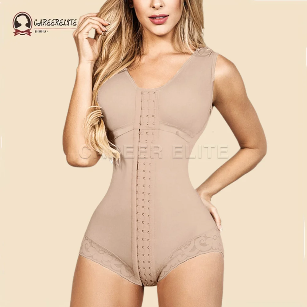 

High Compression Shapewear for Women Triangle Full Body Shaper Fajas Colombianas Girdles Hook And Eye Closure Breast Support