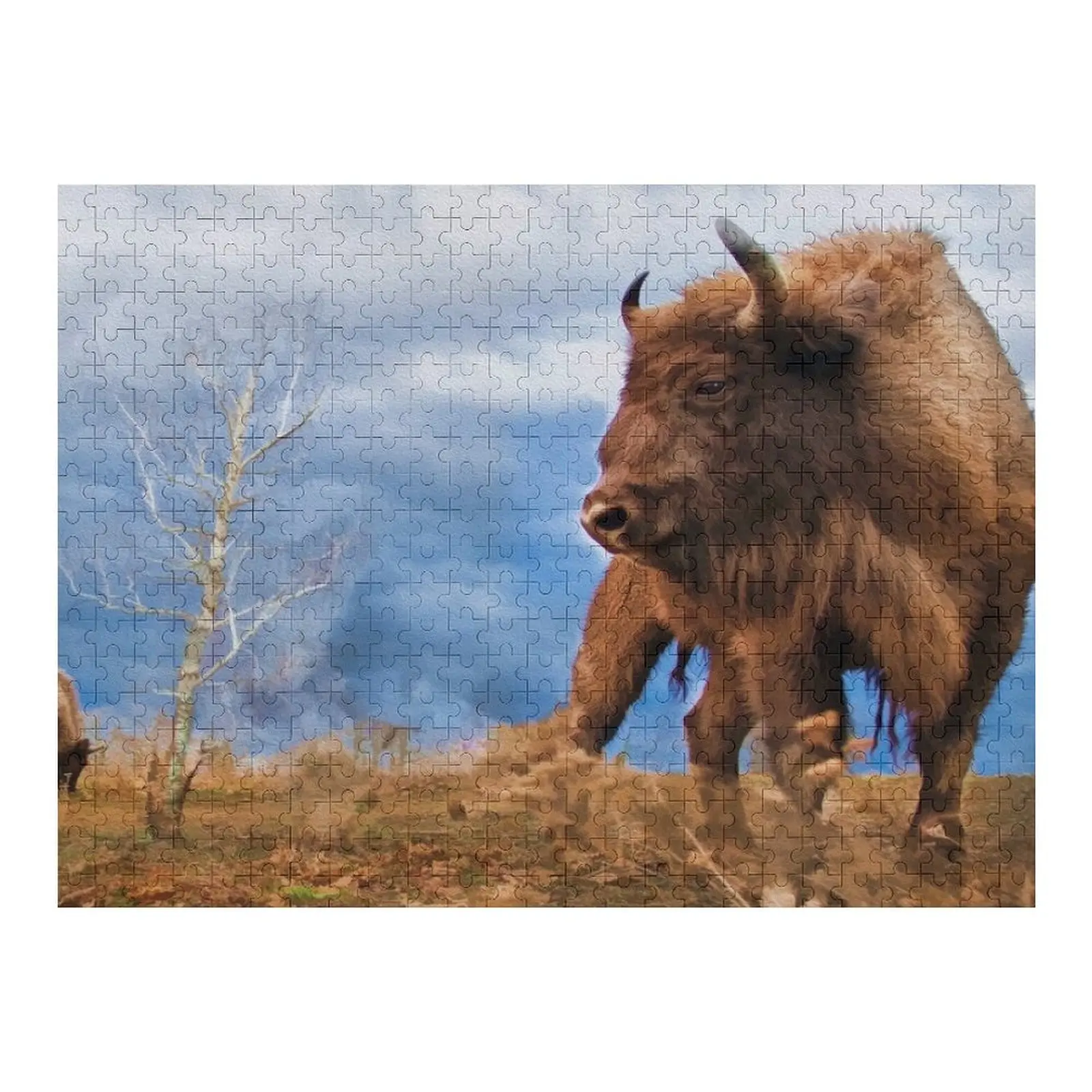 

Bison Chieftain Wildlife Art Jigsaw Puzzle Custom Child Gift Picture Personalised Name Puzzle