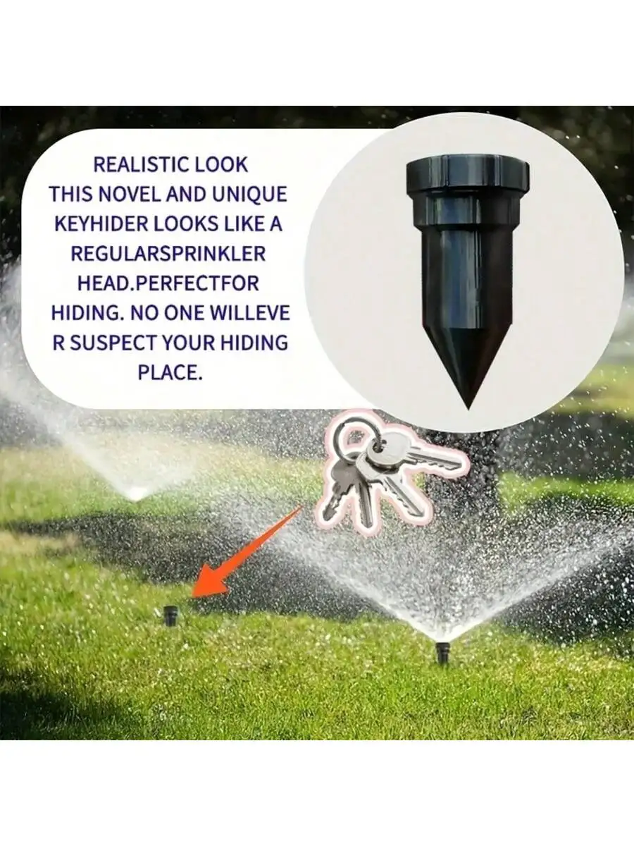Realistic Key Hider Sprinkler, Outdoor Garden Yard Lawn Waterproof Key Box, Easy To Insert Into Garden Lawn Underground