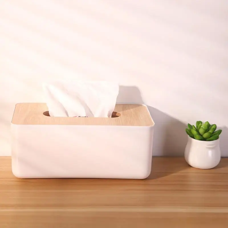 Japanese Tissue Box Wooden Cover Toilet Paper Box Solid Wood Napkin Holder Case Simple Stylish Home Car Tissue Paper Dispenser