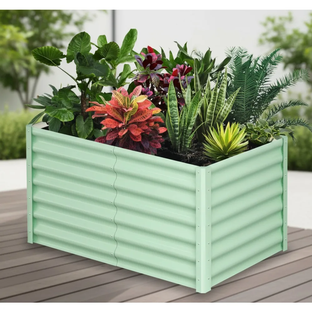 

6x3x2 FT Metal Raised Garden Bed Outdoor, Large Planter Box for Vegetables Flowers Herbs Gardening
