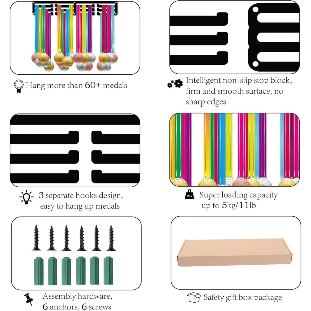 Soporte para medallas de Kick Boxing, exhibición de medallas deportivas,  colgador de montaje en pared, decoración, premio colgante de acero  inoxidable para insignia del hogar / Joyas hechas a mano, image size:1000x1000