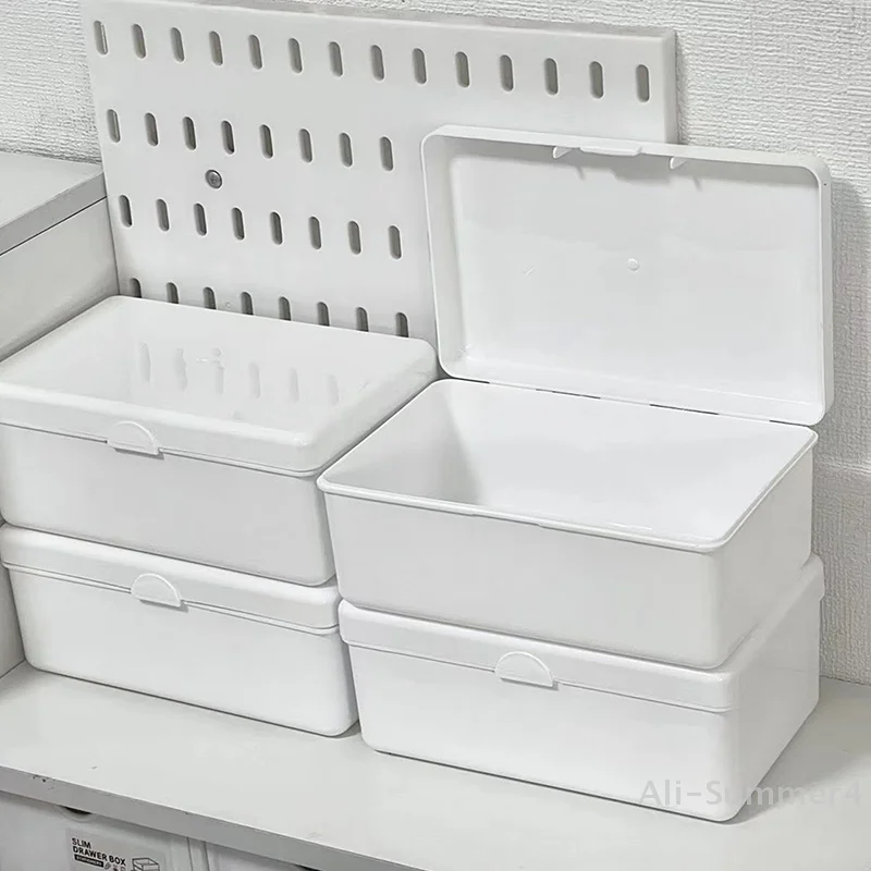 صندوق تخزين أعواد قطنية شفافة، منظم مكياج، متعدد الوظائف، بطاقات أيدول، حاويات تخزين، صندوق مقاوم للغبار