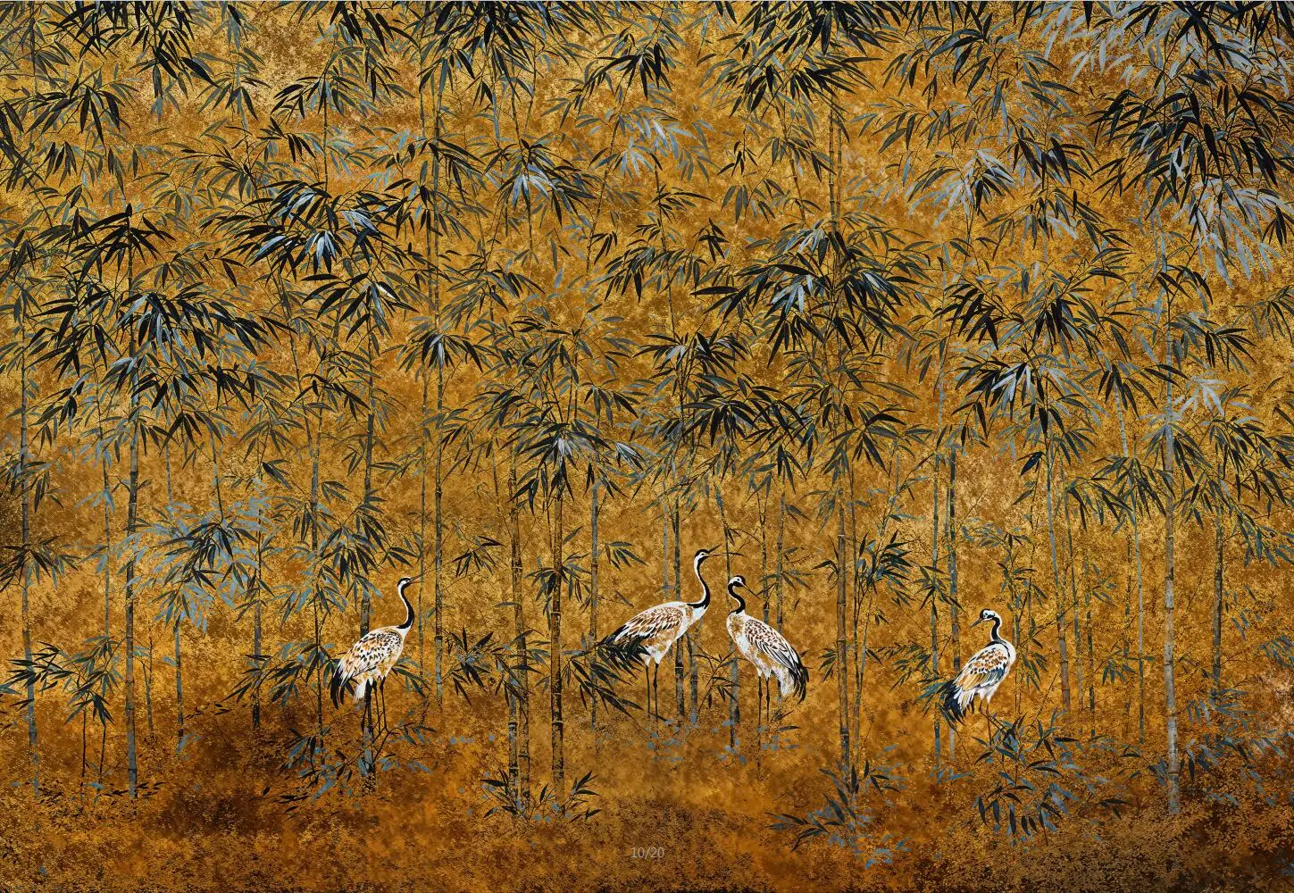 Custom 3d wallpaper mural bamboo leaf crane study tea room bedroom sofa background wall papel de parede home decor