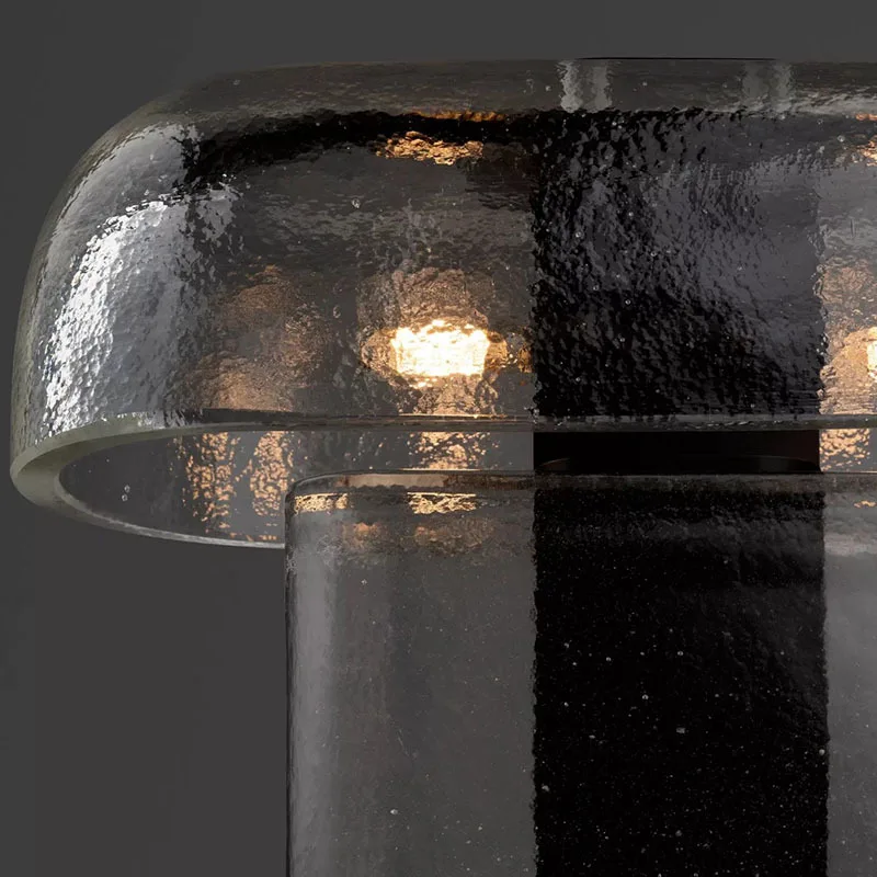 Light Luxury Glass Table Lamp Bedroom Bedside Study Living Room Atmosphere Table Lamp Villa Model Room Atmosphere Lamp