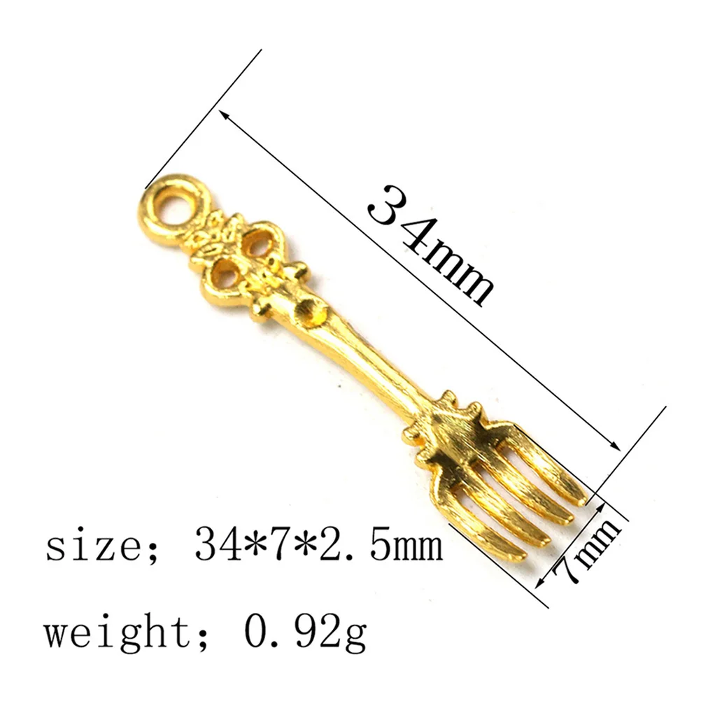 

50Pcs Alloy Fork Shape Pendant Charms Jewelry Making Necklace Bracelets DIY Gift Accessories Alloy Pendant Charm