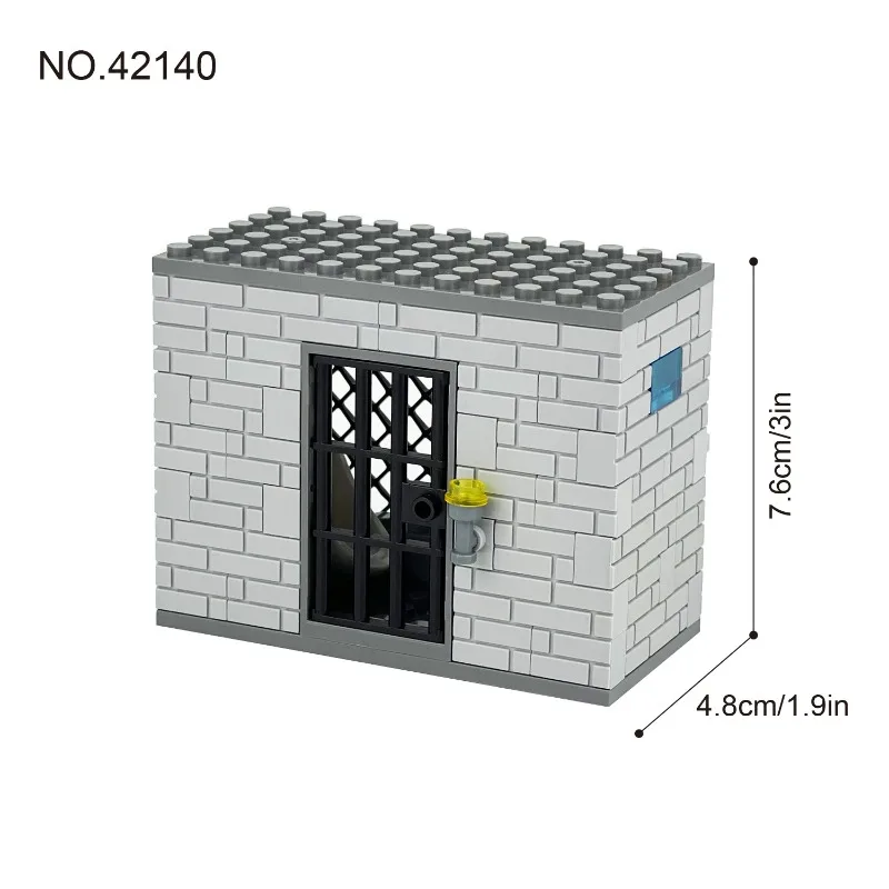 ホットスカイライト刑務所 42138 囚人と子供たちは小さなおもちゃの粒子を組み立て、暗室のセルを建設する誕生日プレゼント