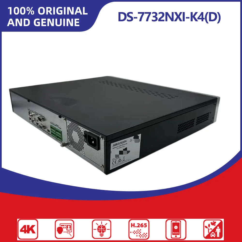 Hikvision DS-7732NXI-K4(D) 32CH 4K AcuSense AI Network Video Recorder 4 SATA H.265+ Facial Recognition Perimeter Security NVR