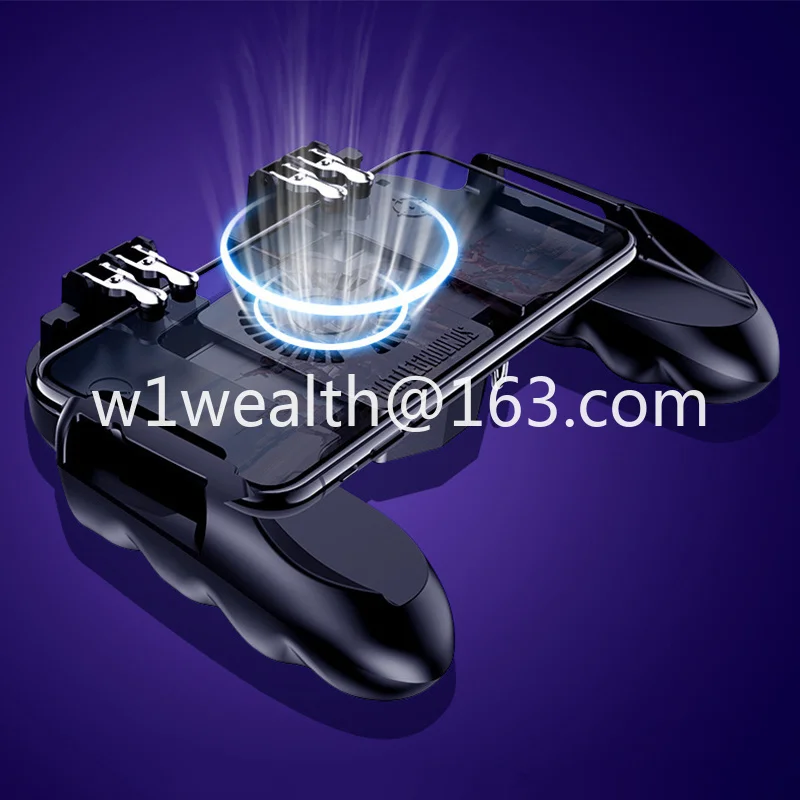 H9 Six Finger Game Controller Gamepad Trigger Shooting Free Fire Cooling Fan Gamepad IOS Mobile Joystick