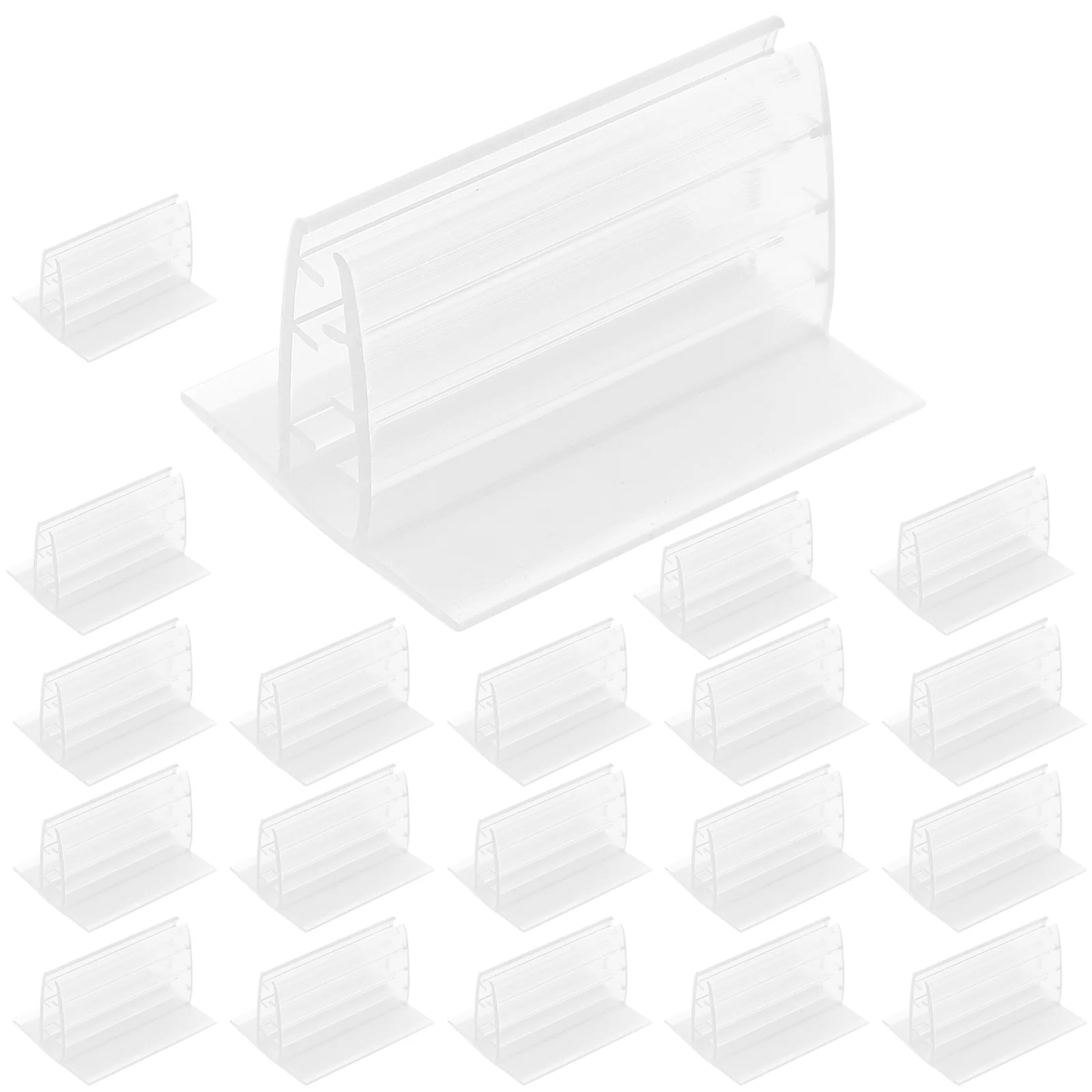 

20 Self Adhesive Sign Holders PVC Mini Panel Stands 1 97x1 61x1 18in Display Photo Easel Office Card Name Tag Table Number Place