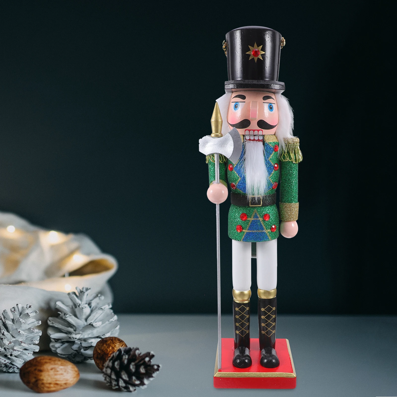 

Wooden Decoration Festive Christmas Table Centerpiece Holiday Statues Small Christmas Nutcracker Fireplace Mantel Kitchen