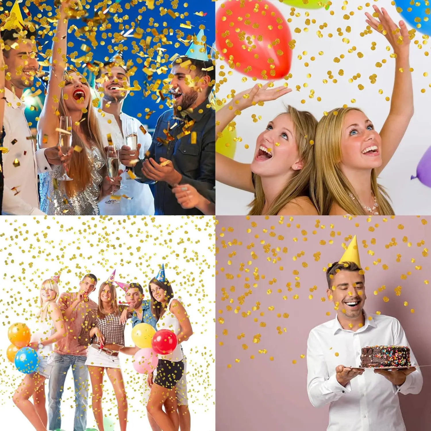 Picture 7: 4Packs Gold Confetti Cannons Celebration Firework Cannon Confetti Popper Handheld Graduation Xmas Birthday Wedding Party Supply