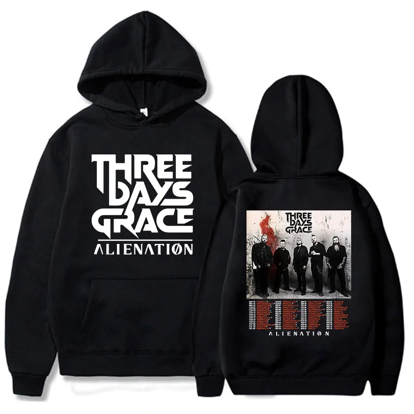 THREE DAYS GRACE ALIENATION Tour 2025 Hoodies Fashion Long Sleeve Casual Sweatshirt Hooded Unisex Streetwear Hip Hop Print Hoody