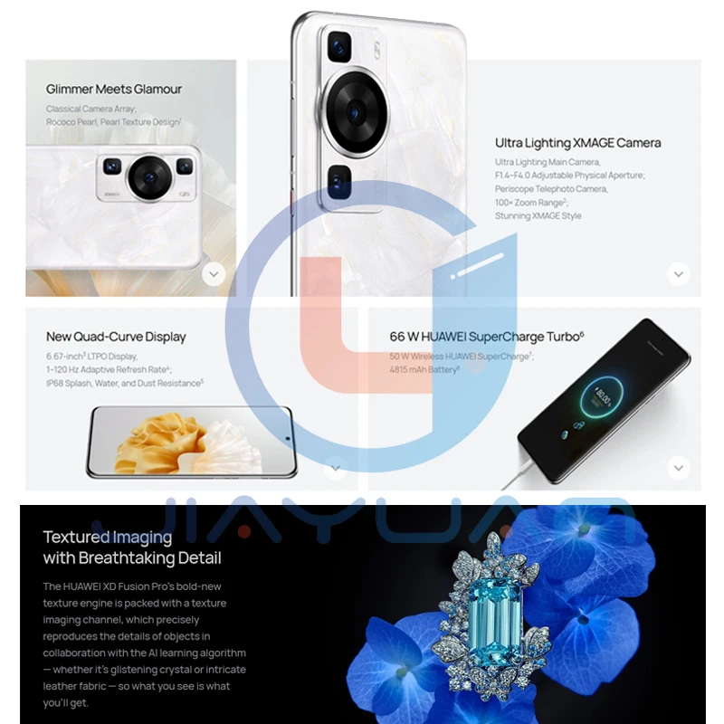 Original Huawei P60 4G Mobile Phone 6.67 Inch 120Hz Screen Snapdragon 8+ Gen 1 Octa Core HarmonyOS 3.1 4815mAh NFC Smartphone