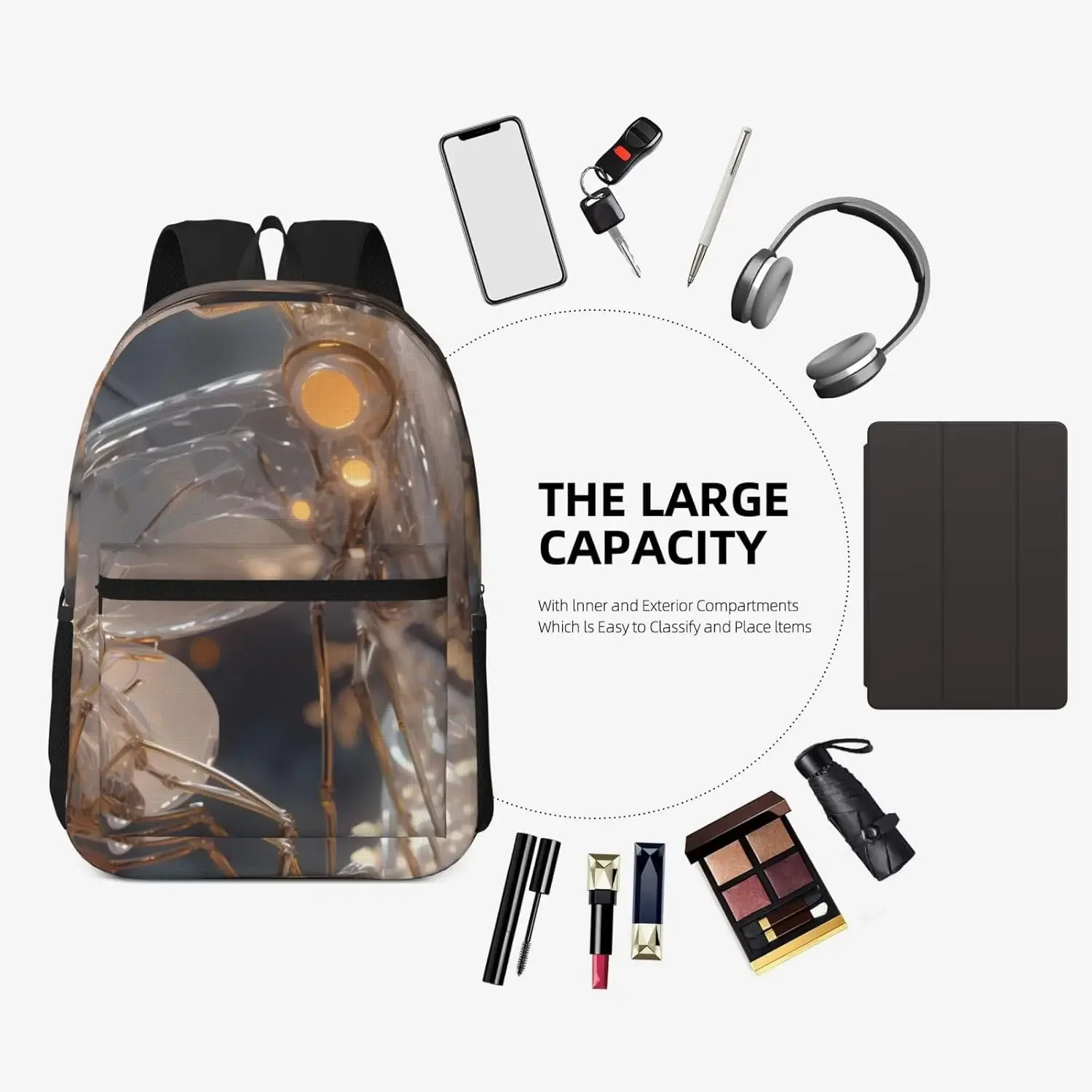 Afbeelding 6: Transparante dieren Laptoprugzak 17-inch modieuze schooltas geschikt voor kantoor, studeerkamer, korte reizen