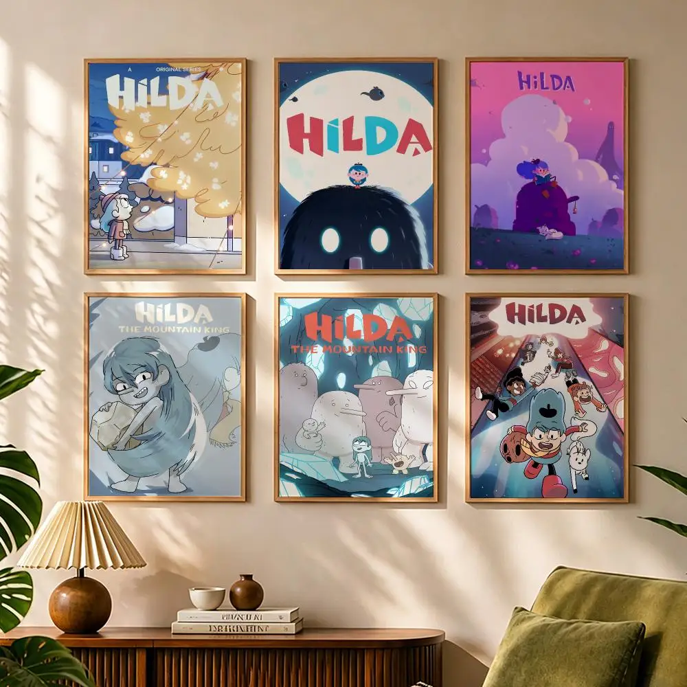Animation H-Hilda Painting Calligraphy Canvas HD Poster Waterproof Fade Resistant Wall Art Print for Home Decor