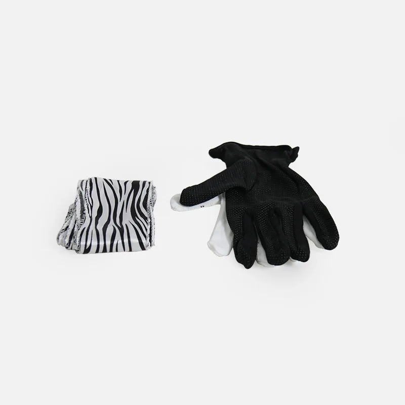 Schwarz-Weiß-Handschuhe zu Zebra-Streamer-Zaubertricks, Karte, Bühne magische Requisiten, magische Accessoires, Spielereien, Nahaufnahme