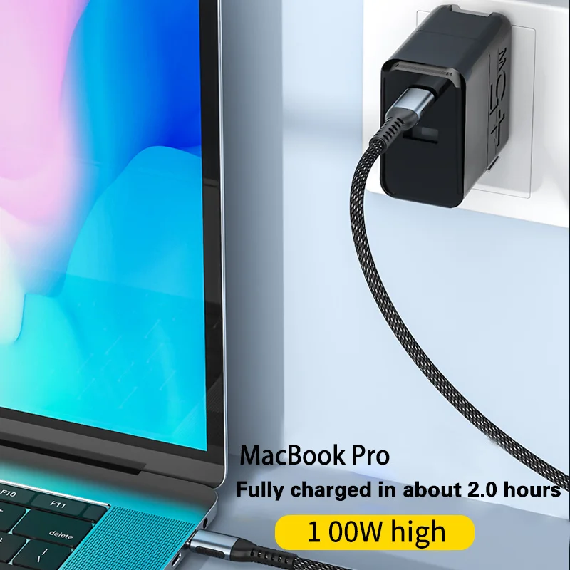 USB C to USB Type C Cable for MacBook Pro Quick Charge 4.0 PD 100W 5A Fast Charging for Samsung Xiaomi mi 10 Charge Cable 1/2M