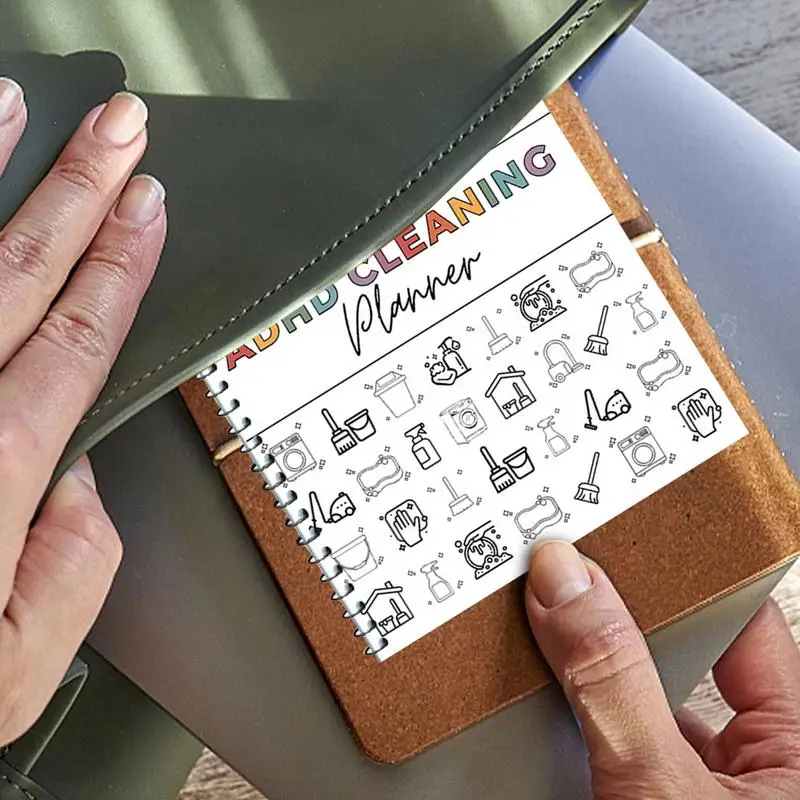 การทําความสะอาดรายการตรวจสอบ Planner แผนการทําความสะอาดหนังสือรายวันรายสัปดาห์รายเดือน Organizer Do-It-Yourself Home Improvement พร้อมขดลวด