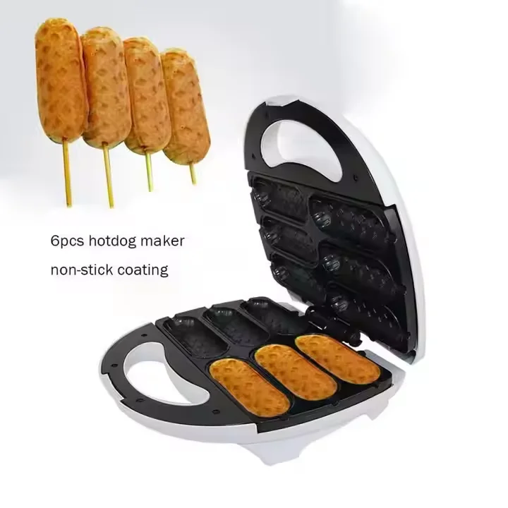 Factory Direct Sale Electric Stainless Steel Double Flip Hot Dog Stick Waffle Maker Mini Type Waffle Machine Household Use