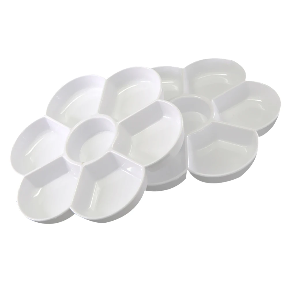 2 قطعة صينية رسم على شكل زهر البرقوق السيراميك المقلد محمولة لأدوات لوحة الطلاء الفنية لخلط الألوان المائية الزيتية #5