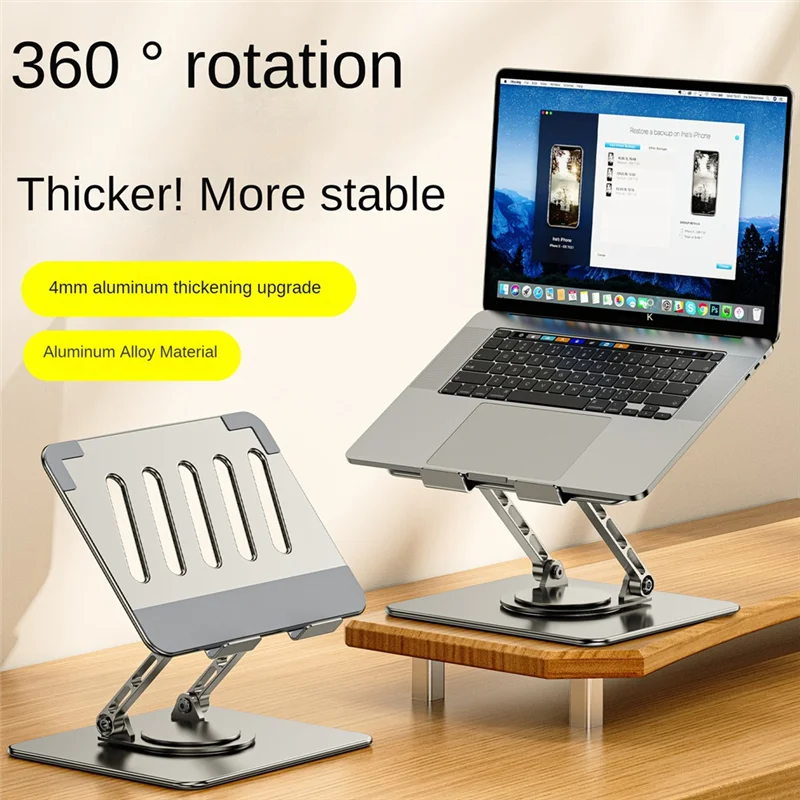 

Laptop Stand Foldable 360° Rotatable Notebook Holder Liftable Aluminum Alloy Stand Compatible With 7-17 Inch Laptop