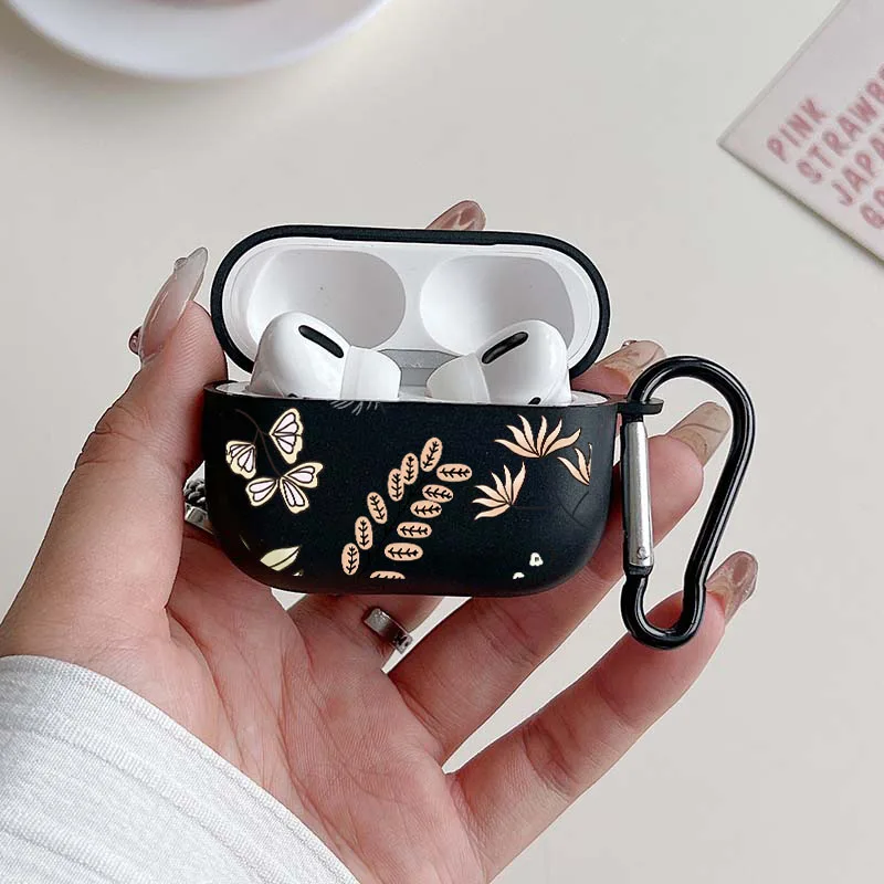 Custodia per auricolari con motivo foglie anime per Airpods 1/2 4 3 per Airpod Pro e Pro 2 Custodia protettiva regalo per amici di famiglia amante