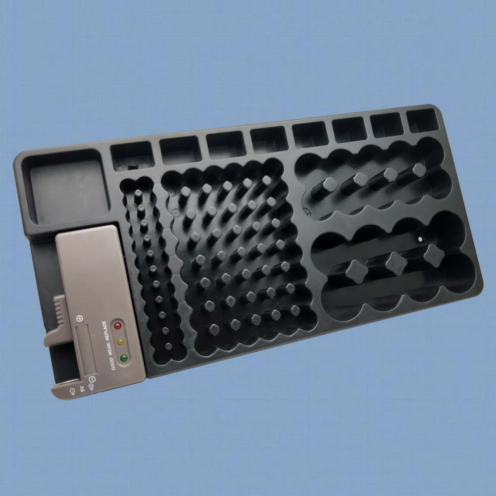 

Removable Tester Organizer Storage Box Case Holder Slot Rack with for 98 PCS AA AAA 9V Type (Black)