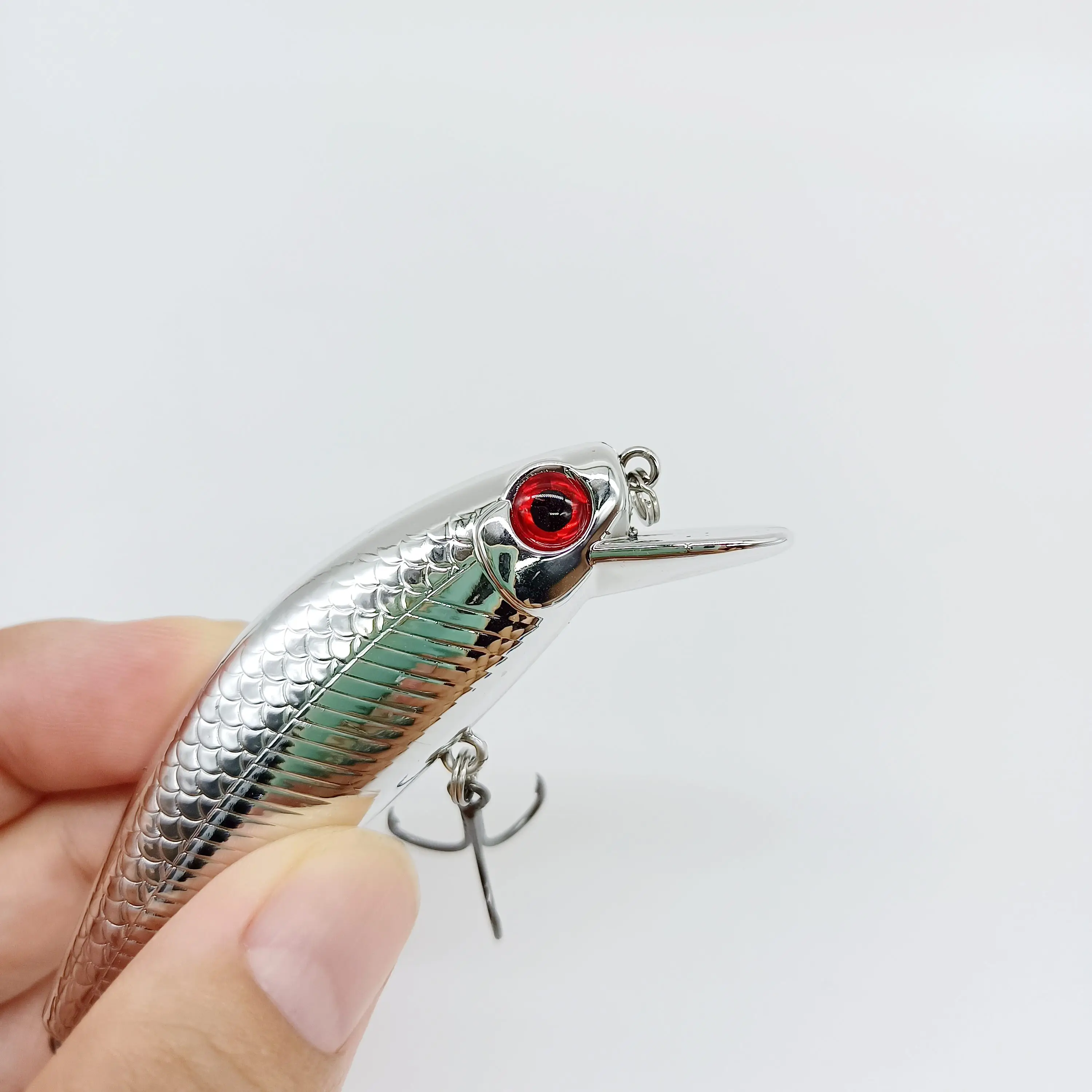 DUODUOYU 1PCS Sinking Minnow Fishing Lure 11g/77mm Electroplated silver Artificial Bait Wobbler Crankbait Fishing Tackle