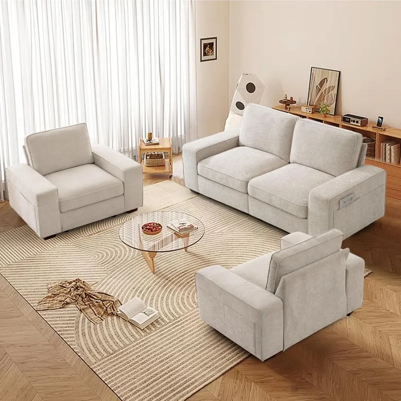 73" Modular Sofa Couch with Seat Storage, Modern 2-Seater Chenille Fabric Loveseat Sofa for Living Room, Office, Apartment image 5