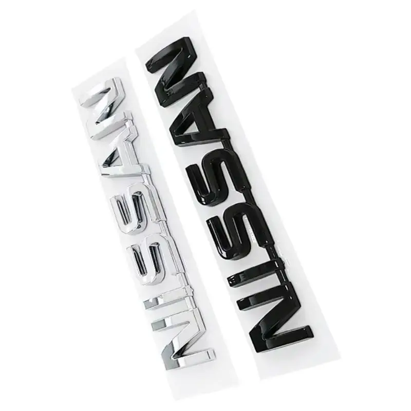 

ABS Car Rear Trunk Body Side Emblem Sticker for Nissan Badge Qashqai Juke Patrol Micra X Trail Tiida Nismo Note Accessories