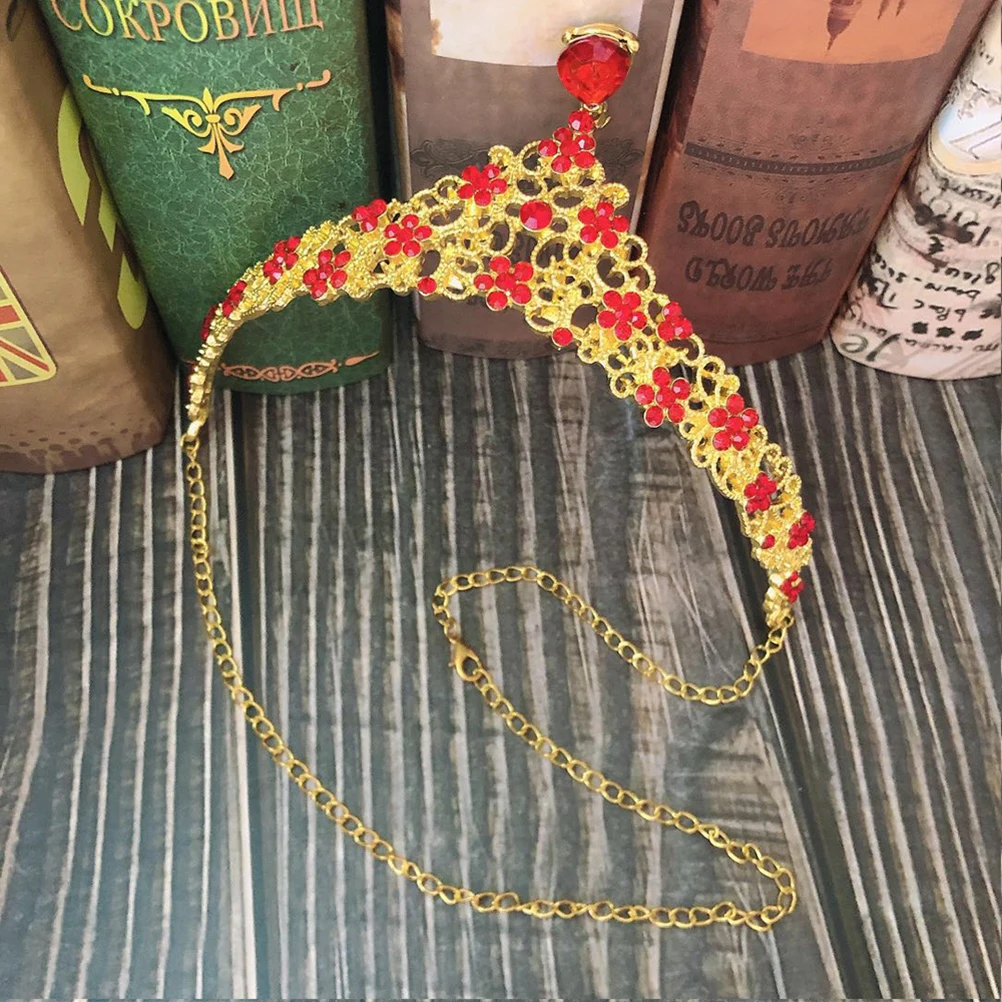 

Rhinestone Crown Jewelry Wedding Head Chains Bridal Forehead Accessories Durable Metal Hair Ornament For Special Occasions Prom