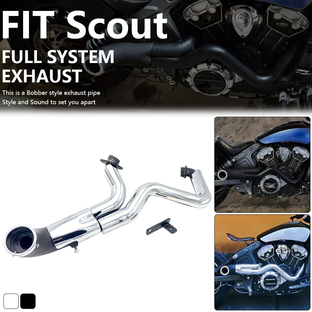 

Motorcycle 2-into-1 Exhaust Full System Muffler 2 In 1 Silencer DB Killer For Indian Scout Sixty Bobber Twenty Rogue 2015-2023