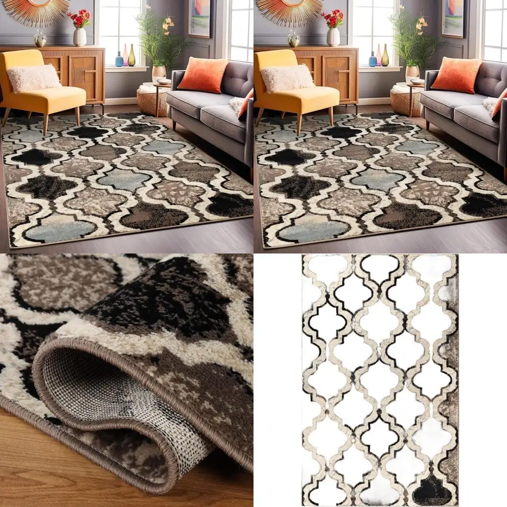 

Коврик коллекции викингов 5x8 футов, джутовая подкладка, идеально подходит для гостиной/столовой, спальни, офиса, кухни, прихожей с геометрической решеткой