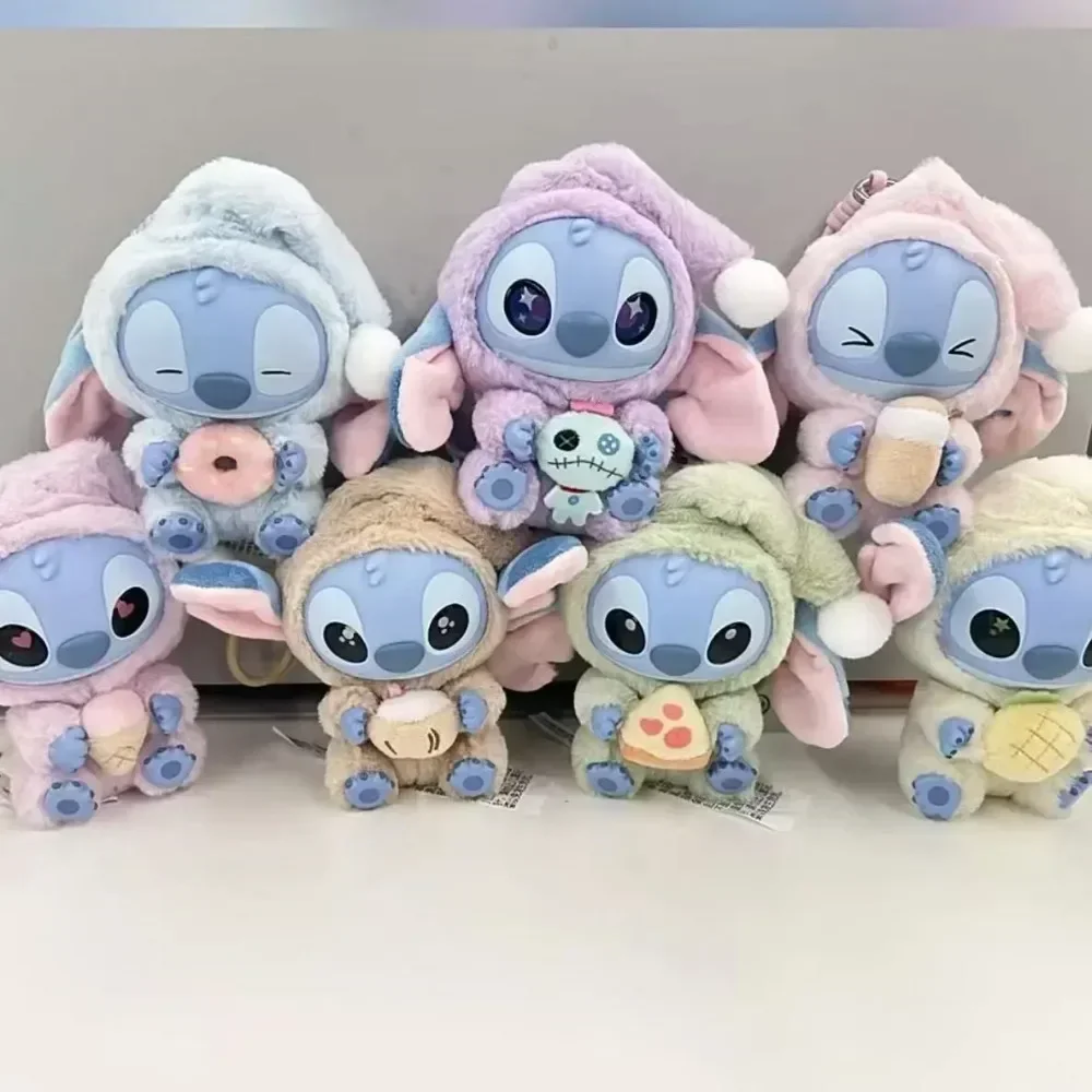 Gran oferta @/bolsa de caja ciega de Stitch, serie Eat Some Thing Before Sleep, colgante de vinilo, bonita muñeca, caja misteriosa, muñeco esponjoso, regalo sorpresa