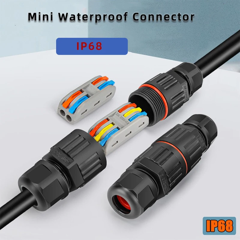 

IP68 Waterproof Joint Wire Quick Connection Waterproof Connector 2/3 Pin Solder Less LED Lamp Wiring Outdoor Rainproof Terminal