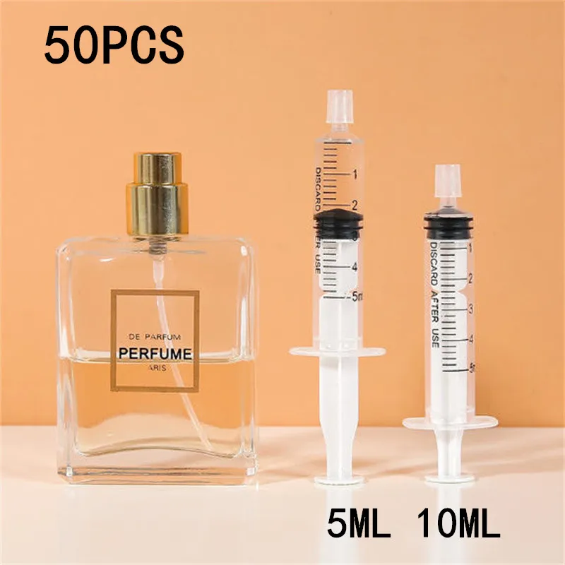 Bulk Pack 5/10/50pcs 5ml/10ml Plastic Syringe Perfume Dispensers Cosmetic Quantitative Distributor for Refillable Bottles