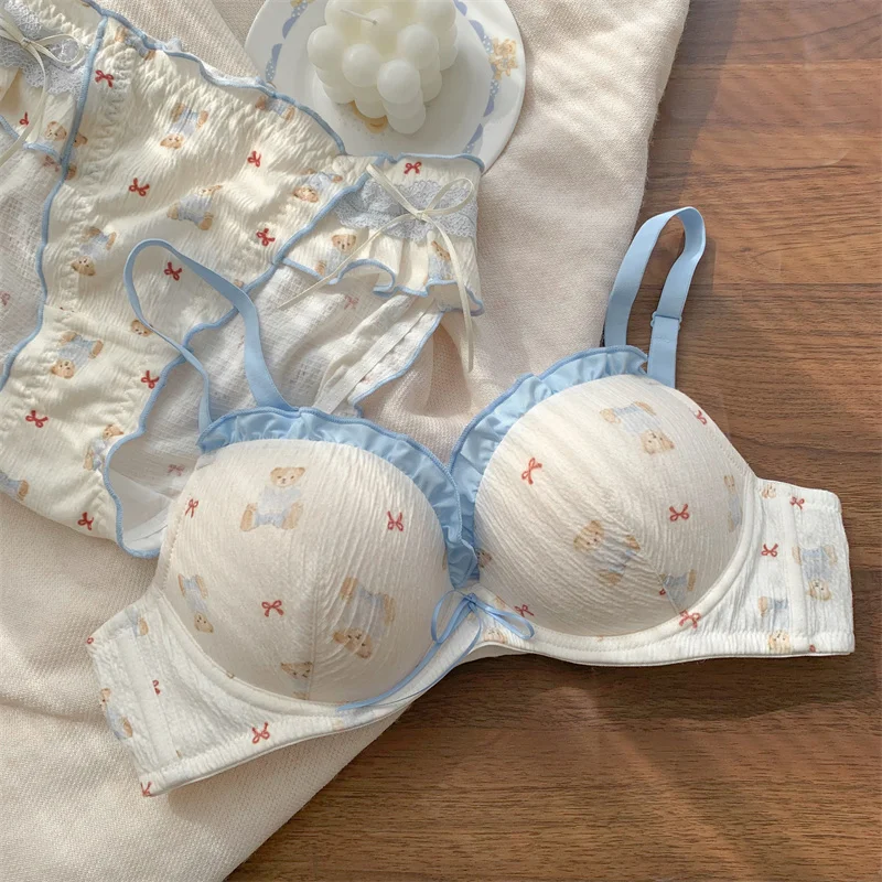 Japanese underwear women gathered small breasts show large lingerie panties suit women's bra cute set of bras