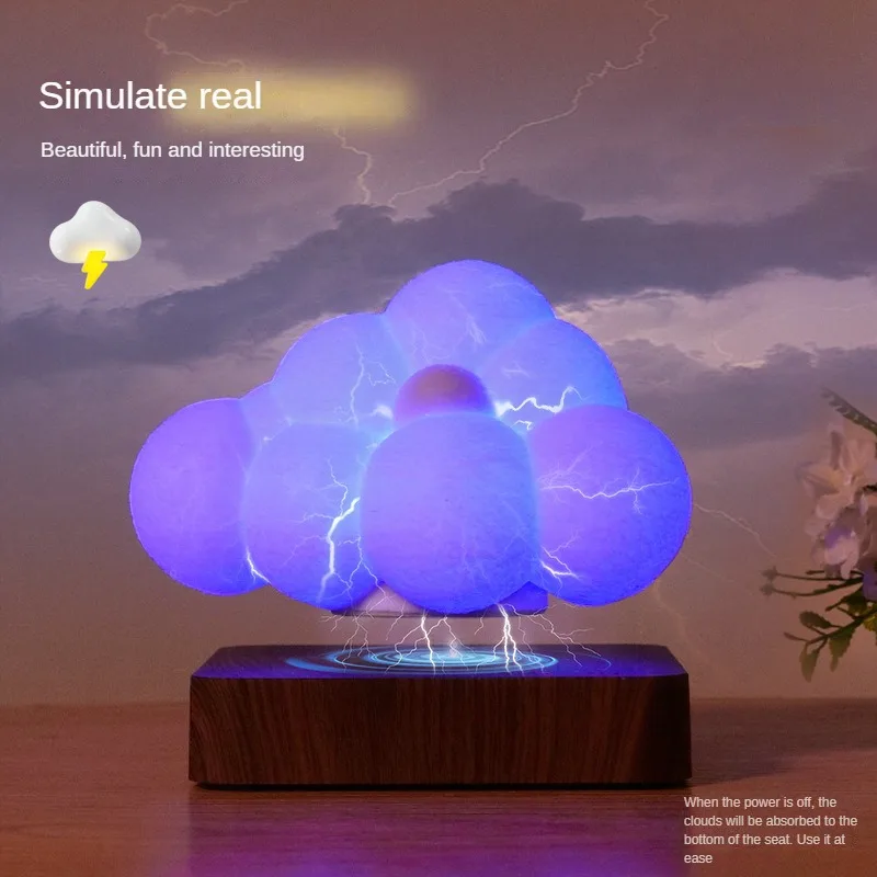 Novelty Night Light Magnetic Levitation Cloud Lamp Creativity Floating 3D Print Bulb Desk Decoration Birthday Gift