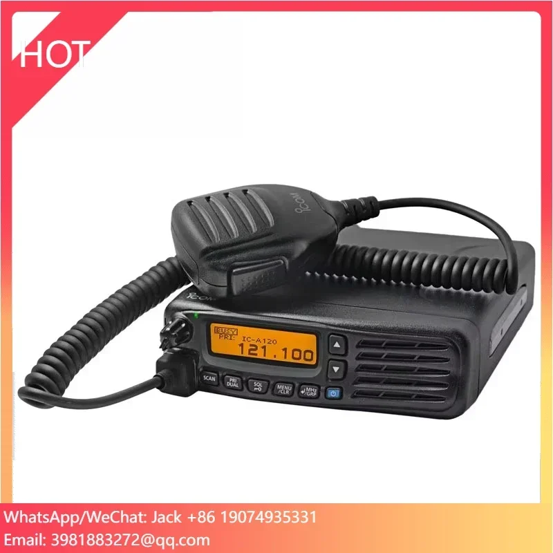 Original ICOM A120E Aviation Radio IP54 200 Channels VHF Air Band Vehicle Mobile Radio Airband Transceiver