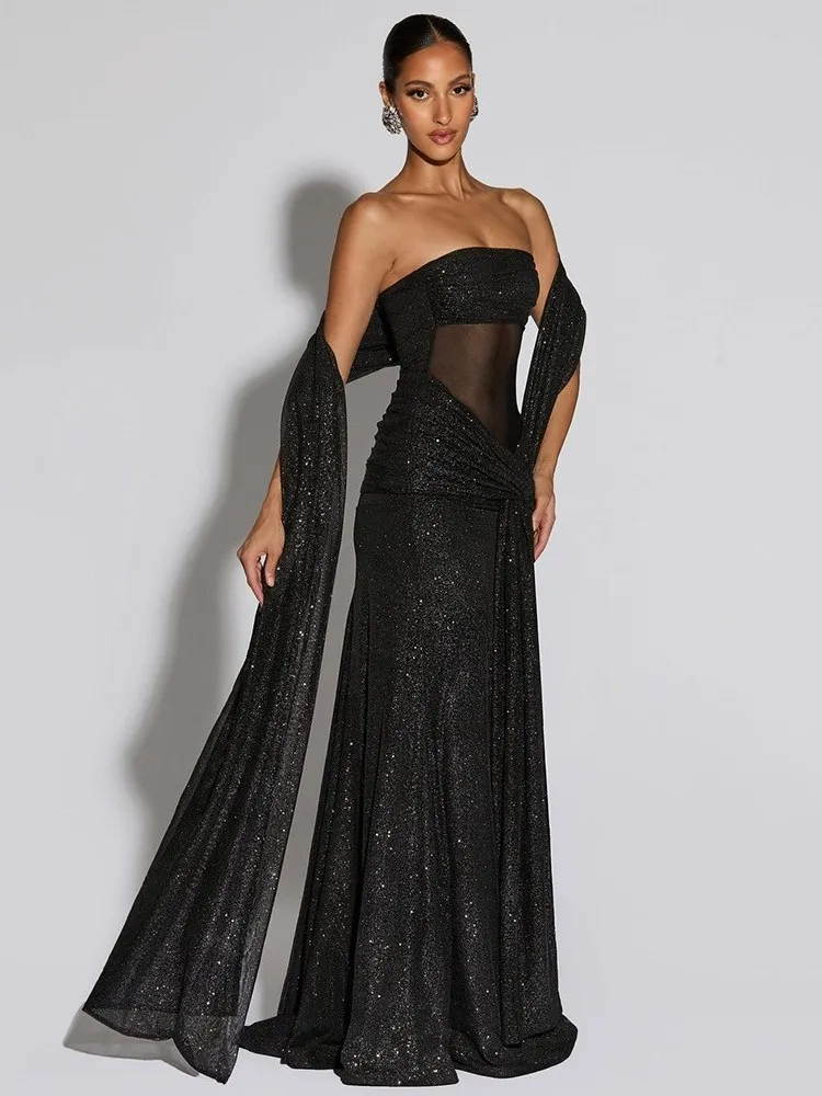 

Сексуальное платье трапециевидной формы с высокой талией на одно плечо, серебряное платье с термостатом для женщин, одежда Thiened No Sve One Ne Design