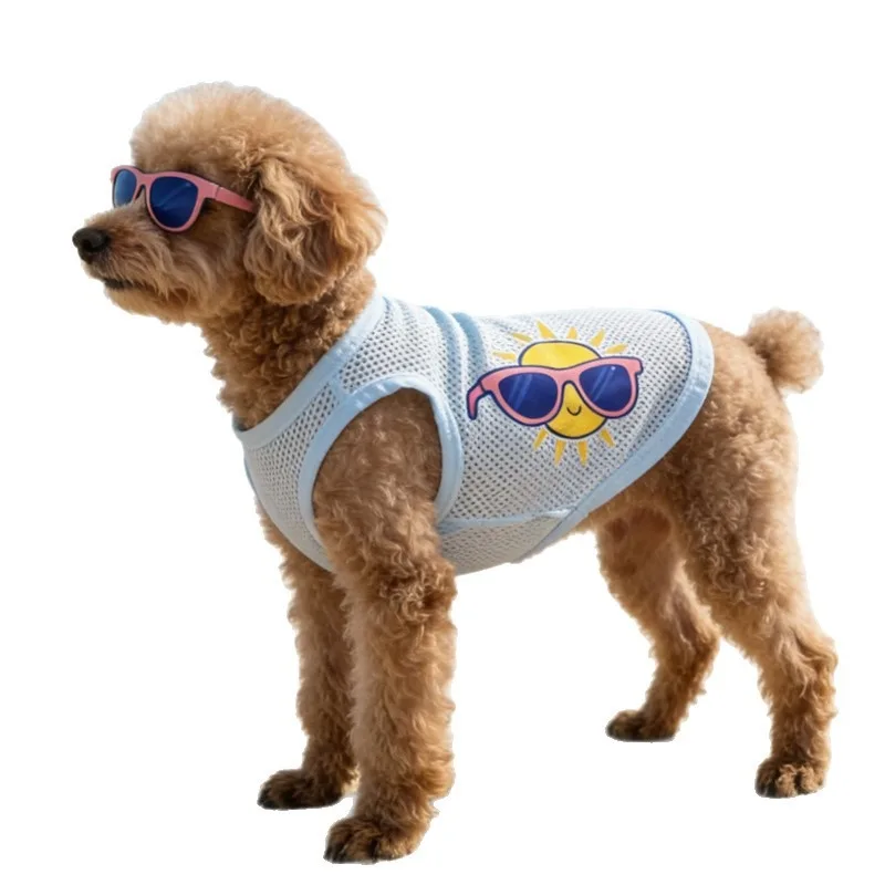 Small dog breathable ice silk vest, Bichon, teddy, pet bipeg 26 mesh vest