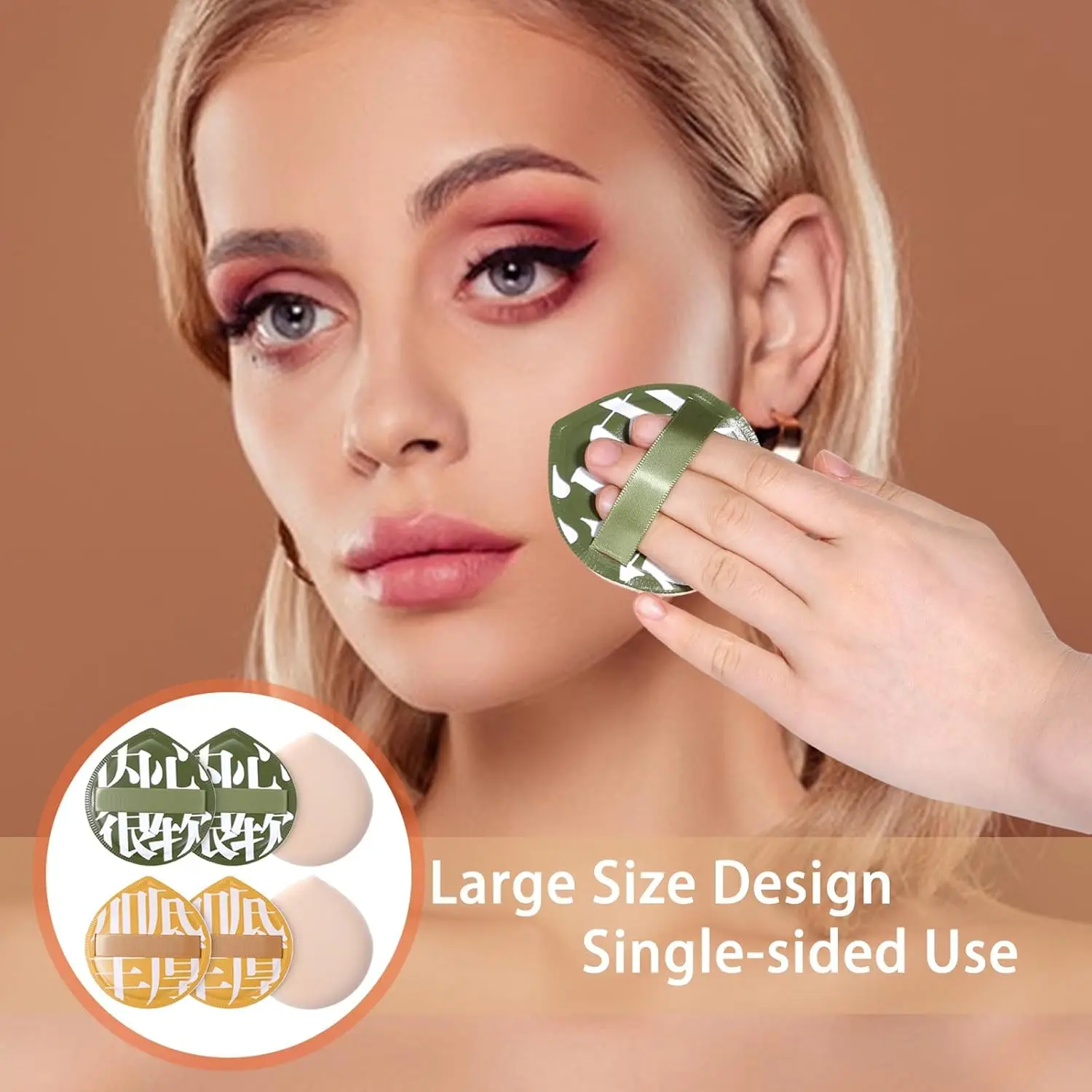 6 spugne per trucco idrofilo, frullatori di grandi dimensioni senza lattice per liquidi/crema/polvere |   Kit da viaggio Pore-Blurring Tutti i tipi di pelle