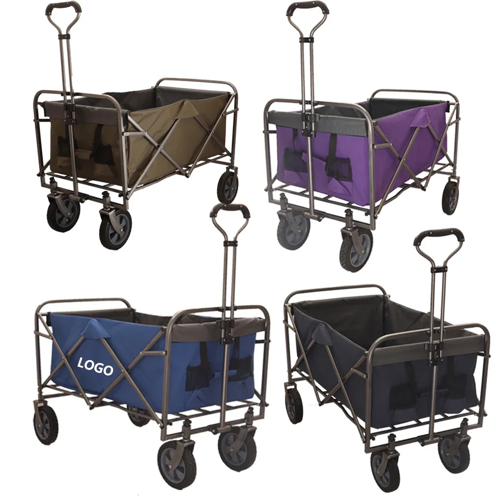 Camping Foldable Outdoor Beach Collapsible Foldable Wagon Truck Garden Trolley 80kg Folding Wagon