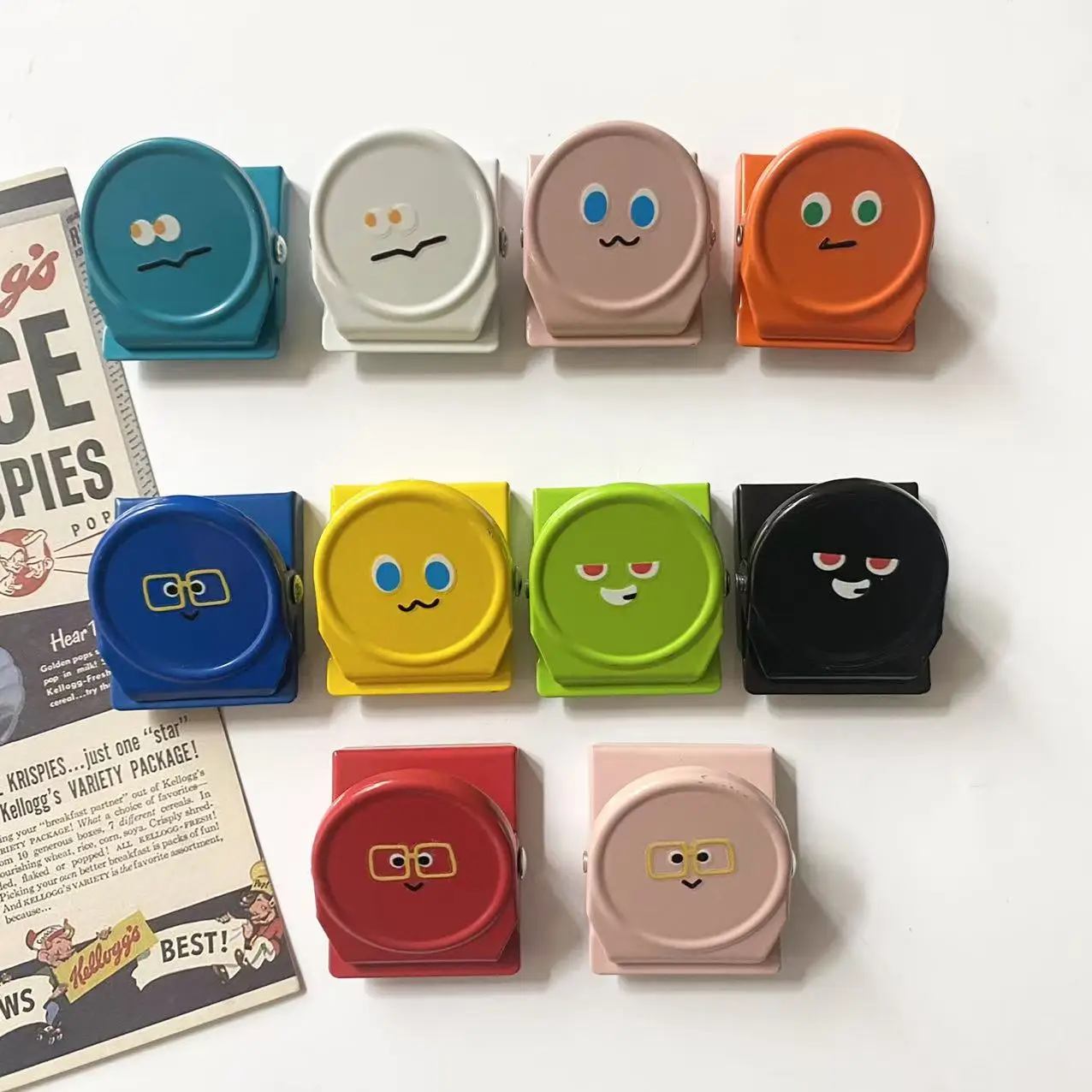 1Pcs Color Metal Clip Magnetic Refrigerator Sticker Sealing Clip Multifunctional Clip Magnet