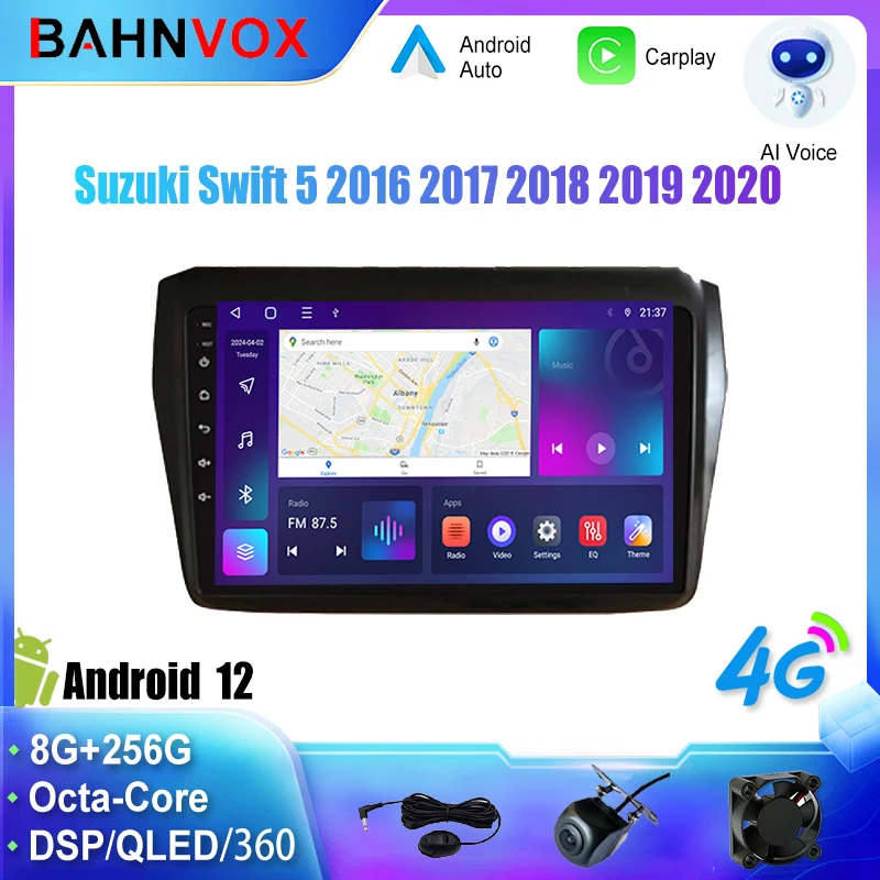 

9" Android 12.0 Car Radio for Suzuki Swift 5 2016 2020 Multimedia Video Player Navigation GPS 4G Carplay Stereo DSP 2 Din