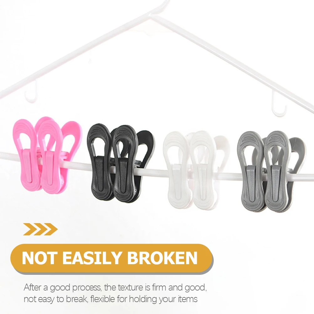 

Laundry Anti-slip Towel Clip Hanger Clips for Pants Multifunction Black Plastic