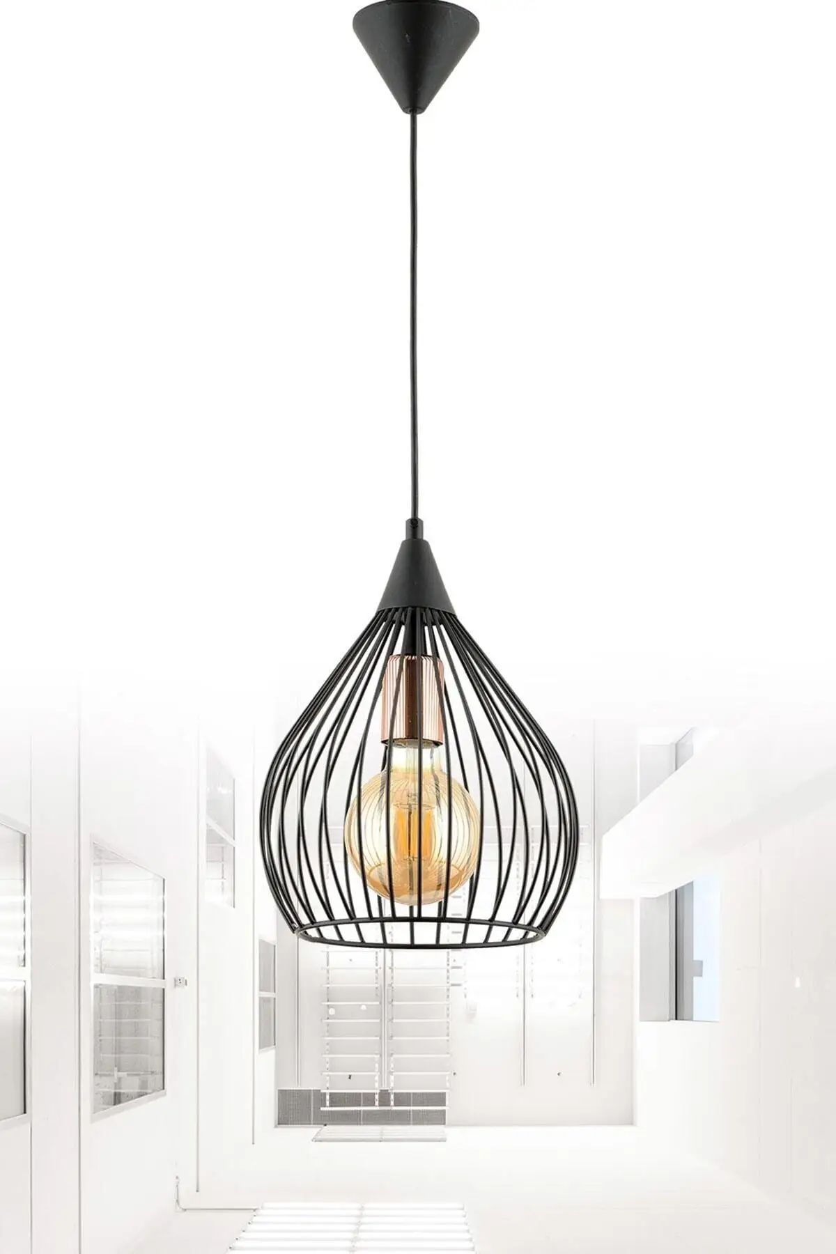 Modern Pendant Lamp Black Single Pendant Lamp Iron Flush Mount Ceilling Light Decoration Industrial Style Light Lampshade Decorat