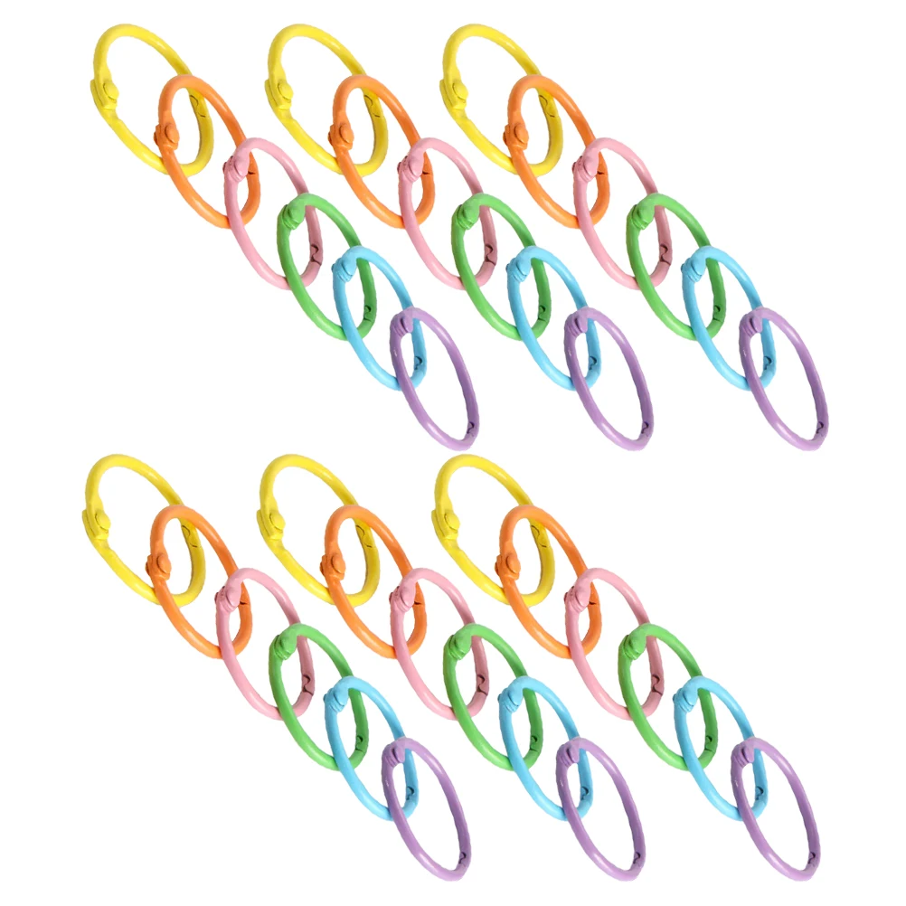 

40 Pcs Key Rings Metal Binding Clasp for Index Cards Square Binder Flash Paper Office