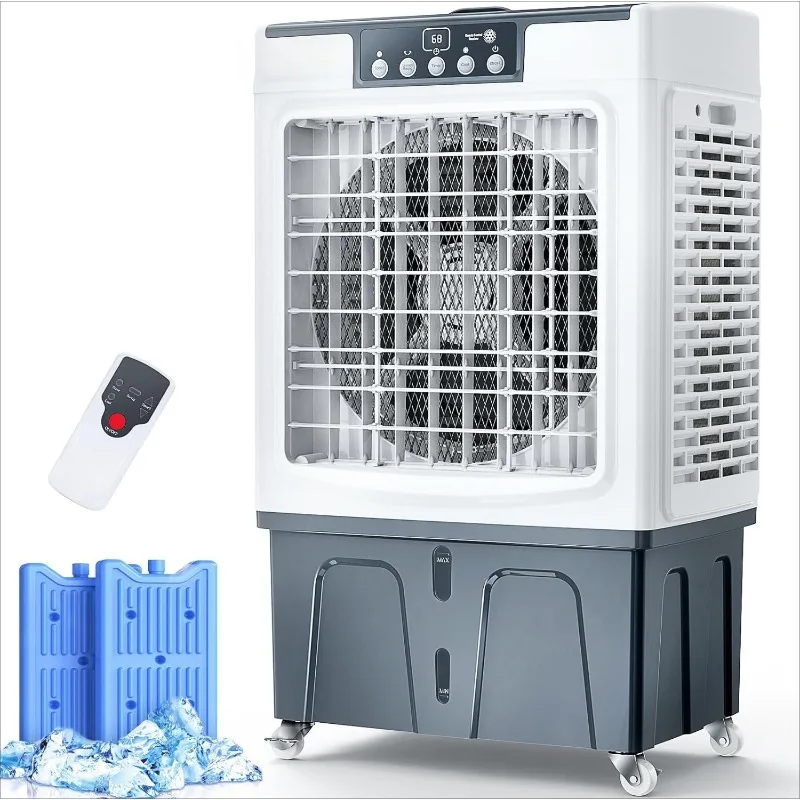 

Evaporative Cooler, 2100CFM Air Cooler, 120°Oscillation Swamp Cooler with Remote Control, 24H Timer, 3 Wind Speeds for Ou